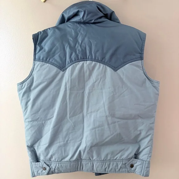 VINTAGE Powder Gear Western Yoke Down Puffer Vest Blue - Picture 5 of 8
